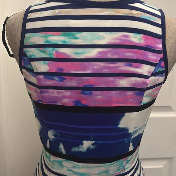 Amanda Uprichard Colorful zipper front  100% silk Sleeveless Dress, S - Picture 6 of 9